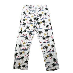 Burt’s Bees Large Women Tropical Christmas Pajama Pants Palm Trees Flamingo Loun